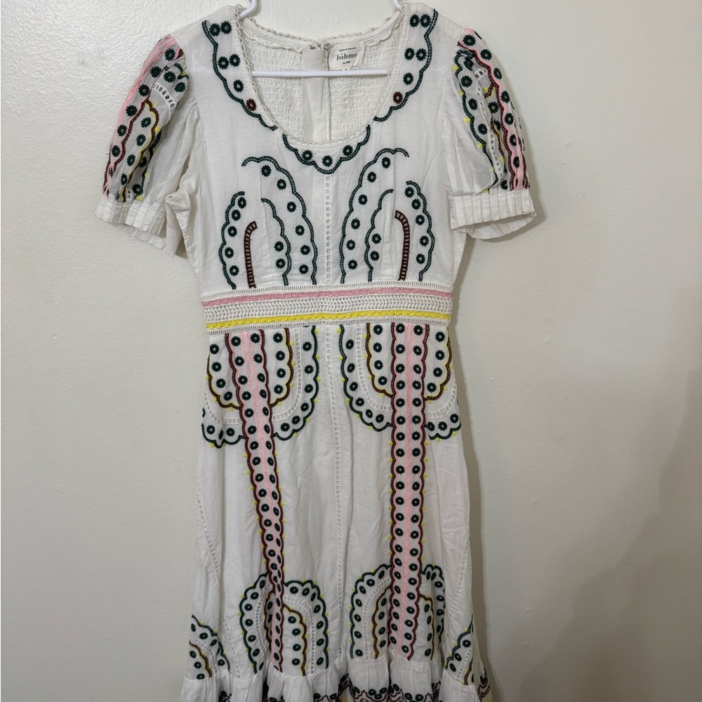 Bohme White Cream Embellished Maxi Sundress